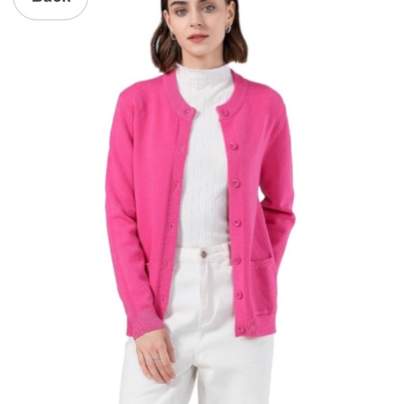 NEW SMILING PINKER Women's Cardigan Sweater Button Down Chunky KnitwearXXXL PINK - Picture 16 of 16